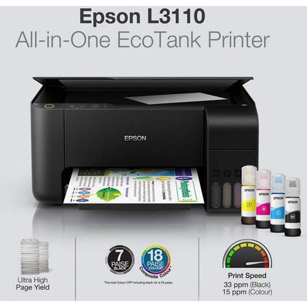 Epson Ecotank L-3110 All In One Ink Tank Printer Black Epson