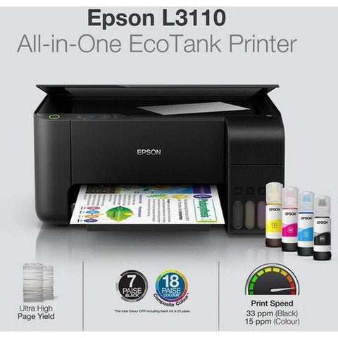 Epson Ecotank L-3110 All In One Ink Tank Printer Black Epson