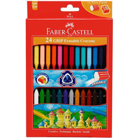 Faber Castell 24 Grip Erasable Crayons ColorWaves