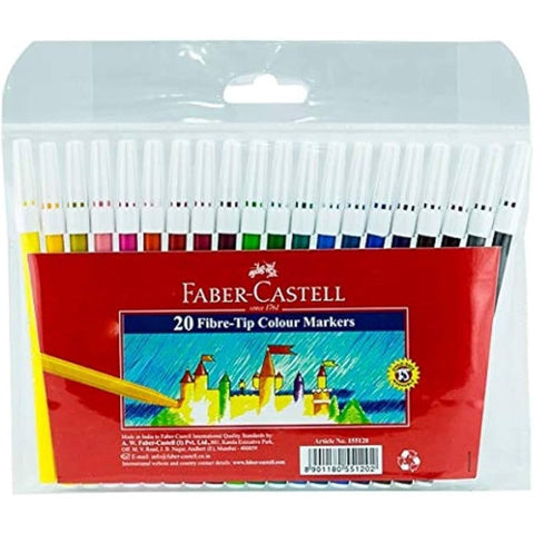 Faber Castell Fibre Tip Color Pens 20 Pieces ColorWaves