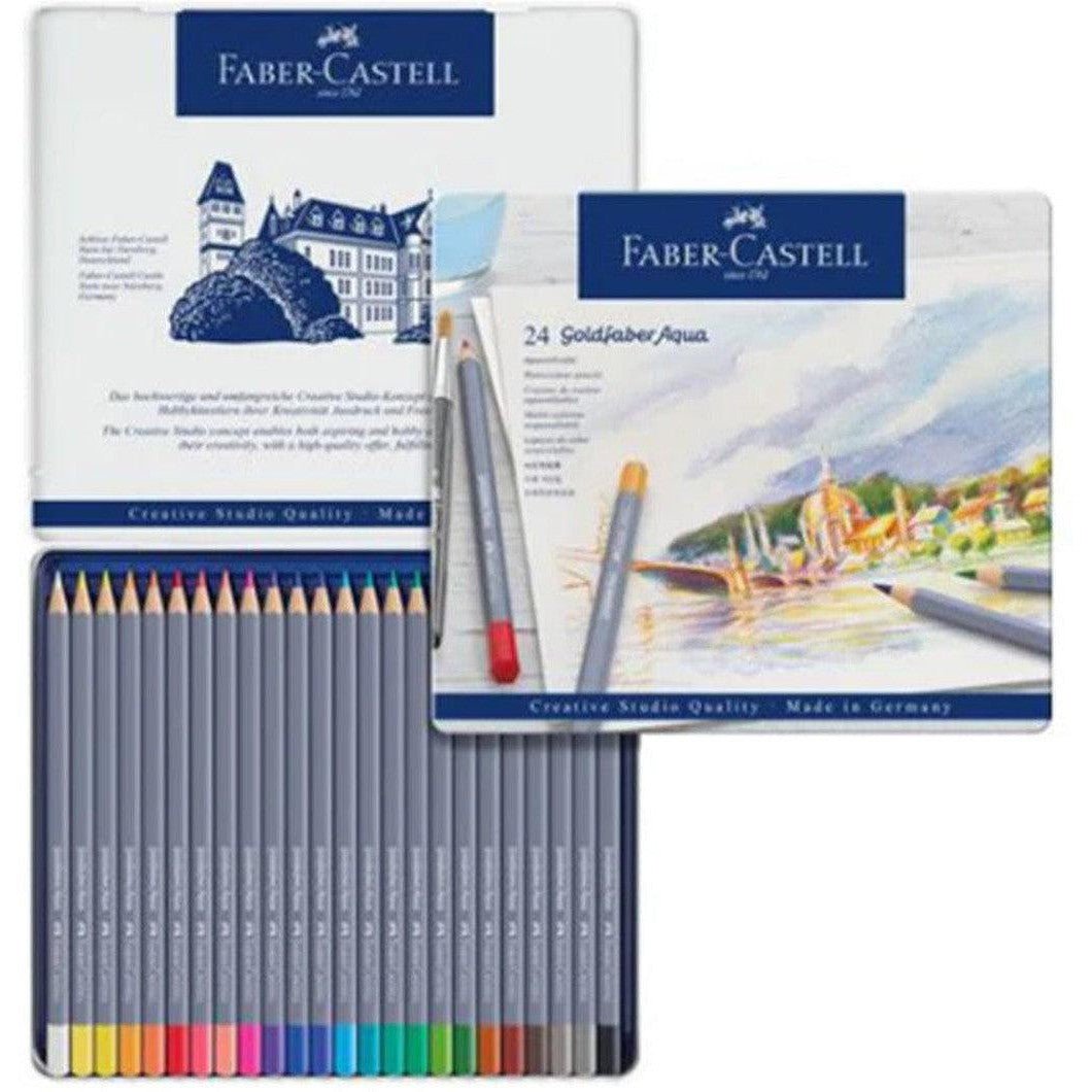 Faber Castell Goldfaber Aqua Watercolour Pencil Tin Of 24 ColorWaves