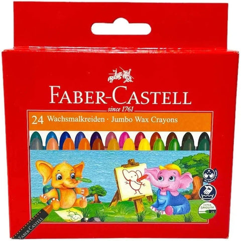 Faber Castell Jumbo Wax Crayons 24 Colors ColorWaves