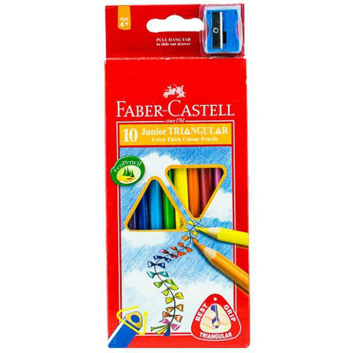 Faber Castell-Junior Triangular Color Pencil 10 (Long) ColorWaves
