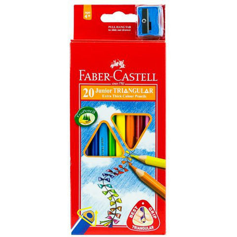 Faber Castell-Junior Triangular Color Pencil 20 (Long) ColorWaves