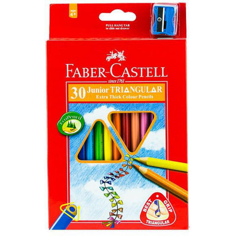 Faber Castell-Junior Triangular Color Pencil 30 (Long) ColorWaves