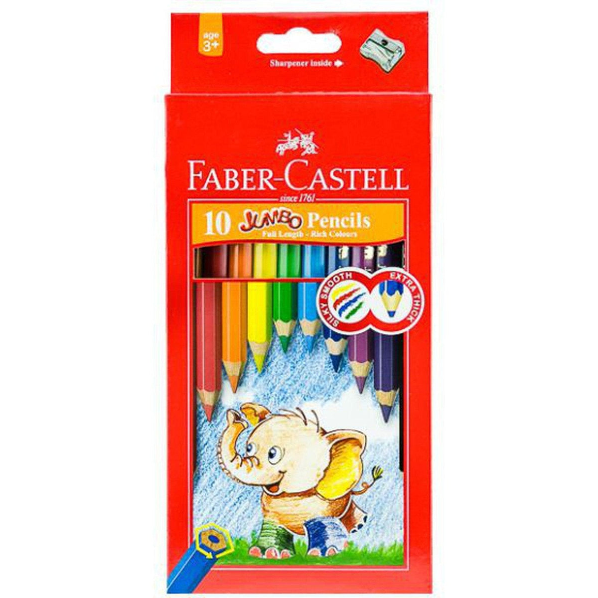 Faber Castell-Redline Jumbo Color Pencil 10 (Long) ColorWaves