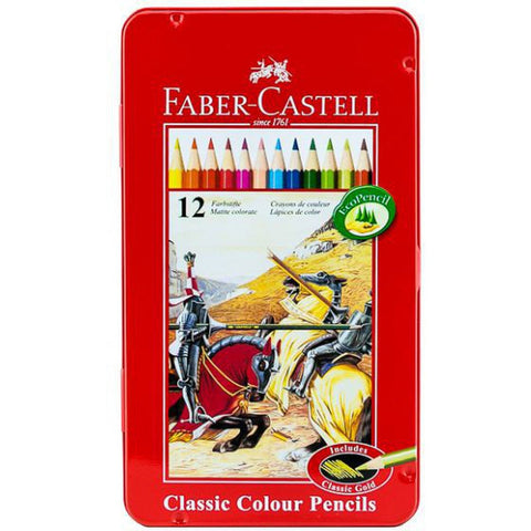 Faber Castell-Std Color Pencil 12 Colors (Flat Tin) ColorWaves
