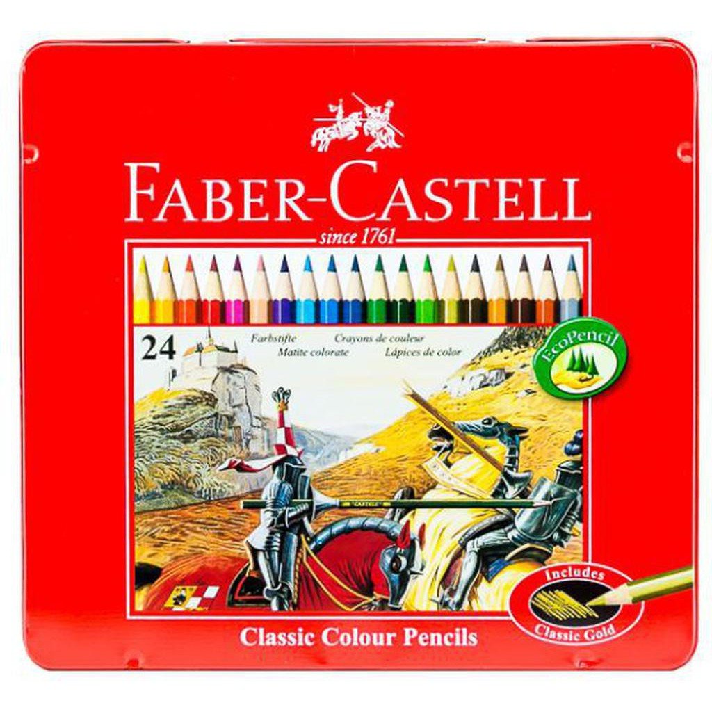Faber Castell-Std Color Pencil 24 Colors (Flat Tin) ColorWaves
