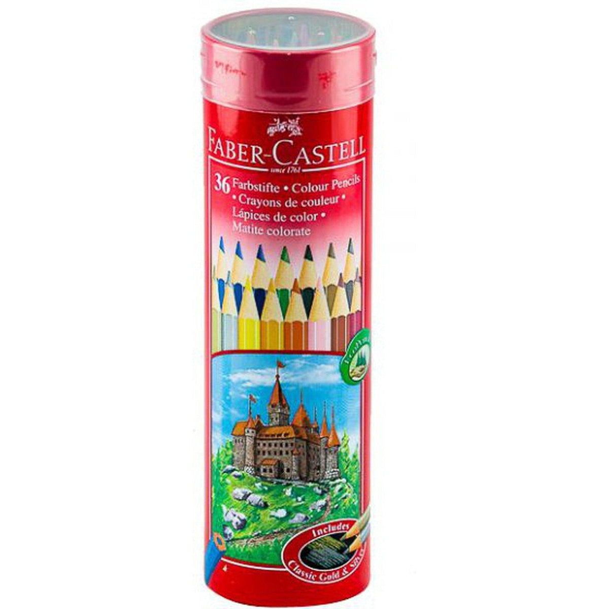 Faber Castell-Std Pencil Round Tin 36 Colors ColorWaves