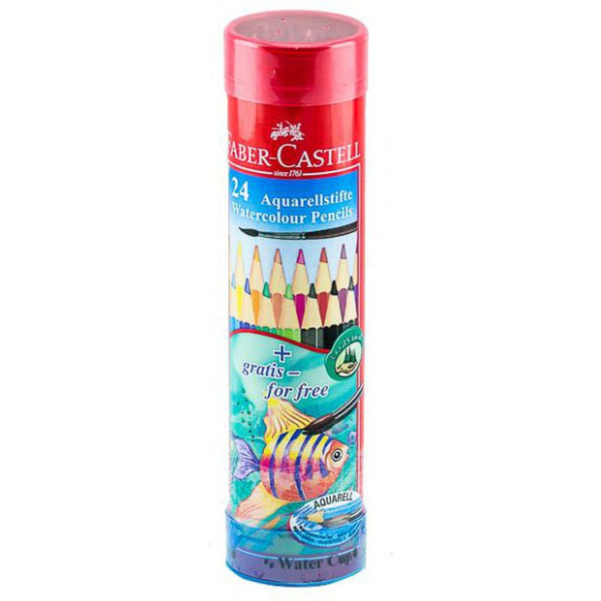 Faber Castell-Water Color Pencil Round Tin 24 Colors ColorWaves
