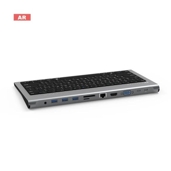 Feeltek 11-in-1 USB-C Keyboard Hub - Grey ColorWaves