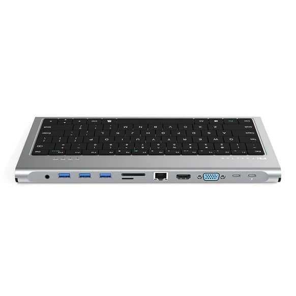 Feeltek 11-in-1 USB-C Keyboard Hub - Grey ColorWaves