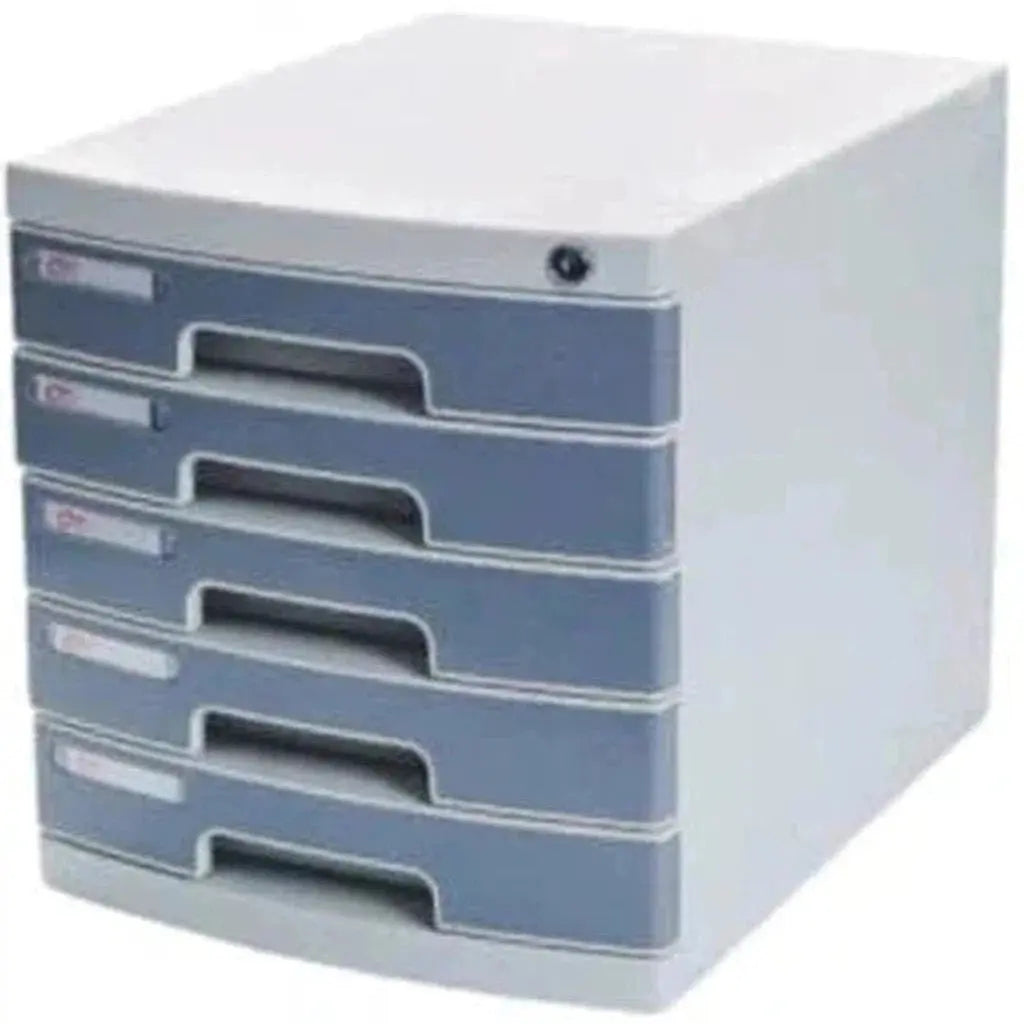 File Cabinet Plastic With Lock 5 Drawers ColorWaves