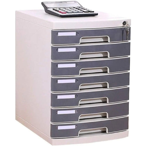 File Cabinet Plastic With Lock 7 Drawers ColorWaves