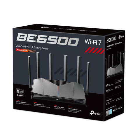 TP-Link GE400 BE6500 Dual-Band WiFi 7 Gaming Router, 2.5G TP-Link