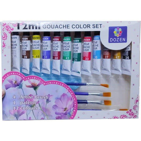 Gouache Colour Paint Tube Set Of 12 ColorWaves