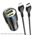 HOCO NZ6 Car Charger - 45W / USB-C / Lightning / Black Hoco