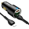 HOCO NZ6 Car Charger - 45W / USB-C / Lightning / Black Hoco