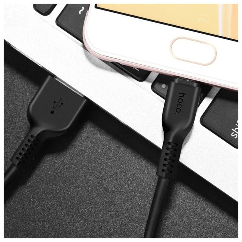 HOCO X20 Flash Charging Data Sync Cable - Micro USB / 2 Meters / Black Hoco