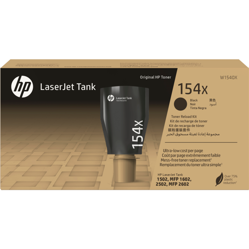 HP 154X Toner Reload Cartridges Kit 5,000 Pages Original (W1540X) - Black HP