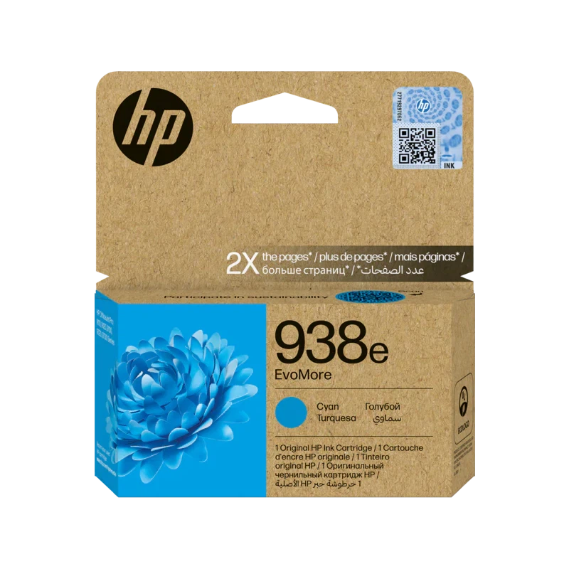 HP 938e EvoMore Cyan Original Ink Cartridge (4S6X9PE) HP