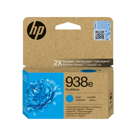 HP 938e EvoMore Cyan Original Ink Cartridge (4S6X9PE) HP