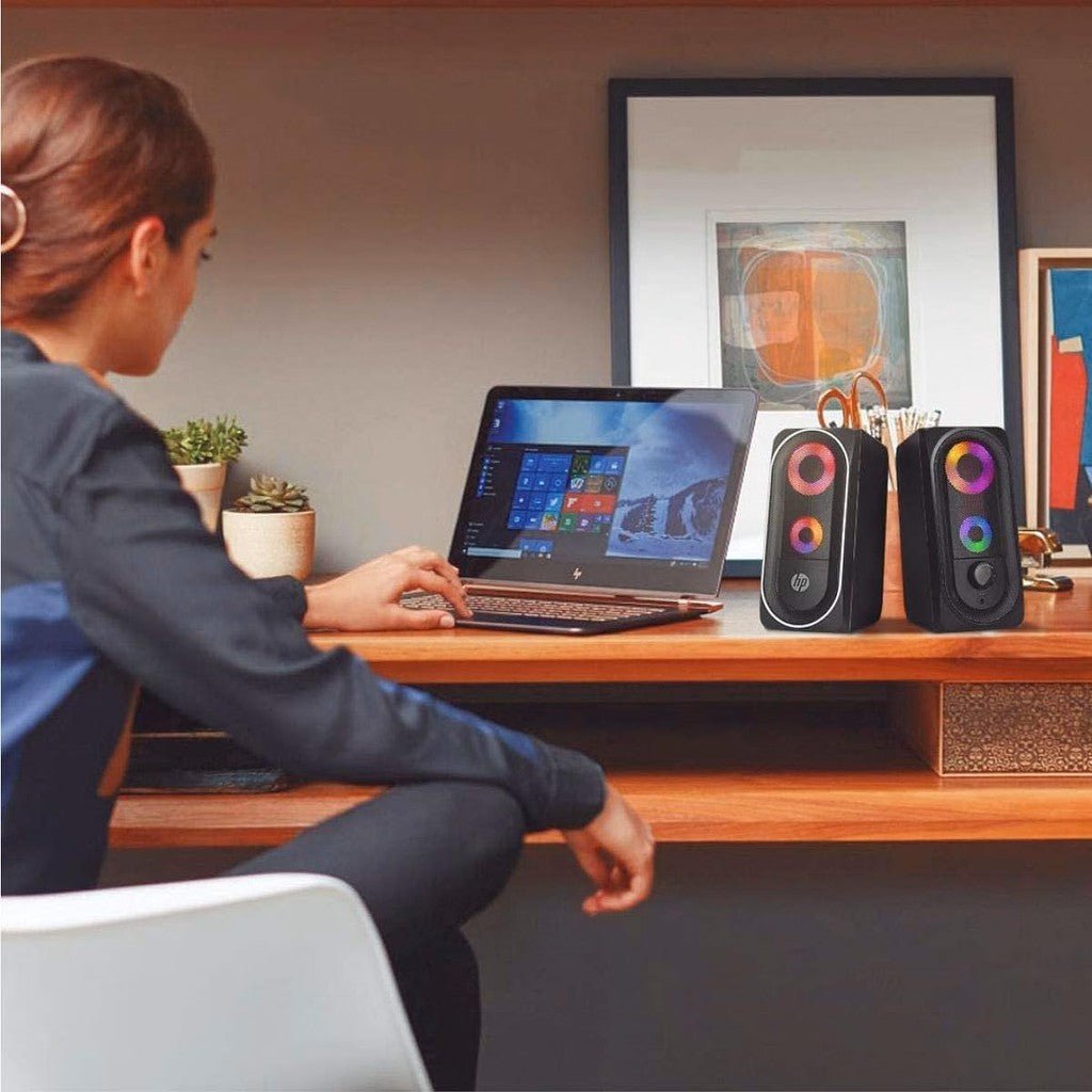 HP DHE-6001 Wired Multimedia Speaker RGB Gaming Mini Stereo Surround Sound Backlight HP
