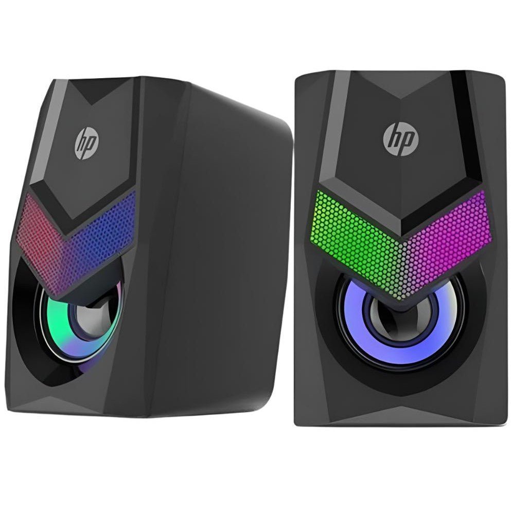 HP USB Speaker DHE-6000 RGB LED Lighting Stereo Volume control HP