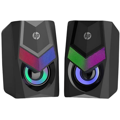 HP USB Speaker DHE-6000 RGB LED Lighting Stereo Volume control HP