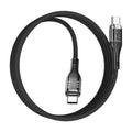 Hoco U115 Type C to Type C PD 100W Transparent Data Cable With Display - 1.2 Meter / Black Hoco