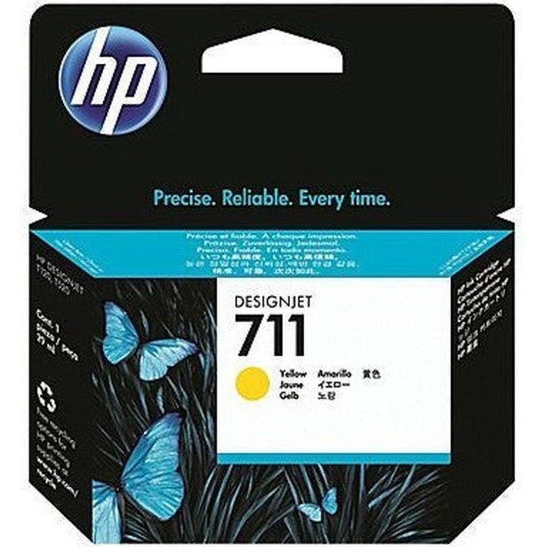 HP 711 Yellow DesignJet Ink Cartridge-CZ132A HP