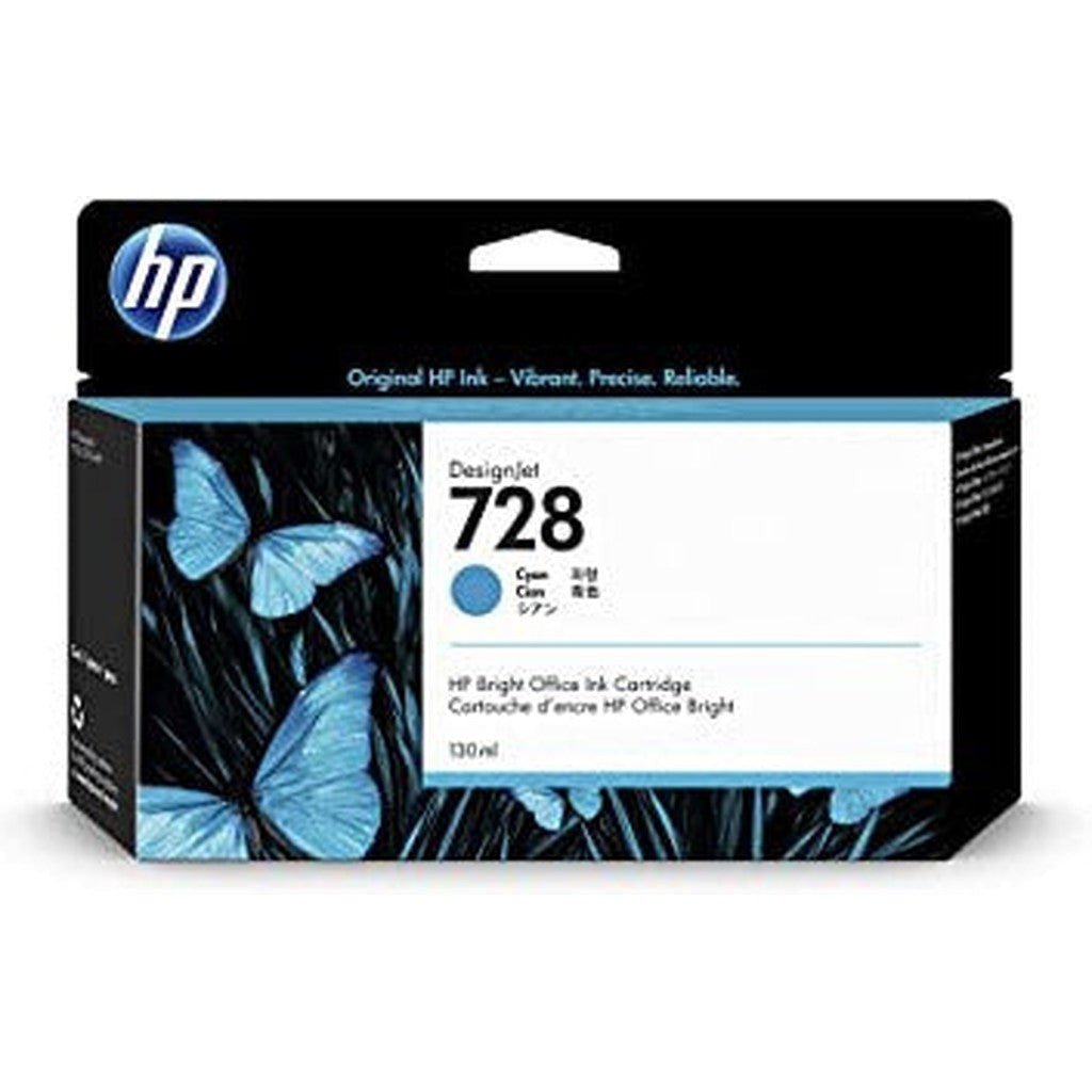 Hp 728 Cyan 130Ml Ink Cartridge F9J67A HP