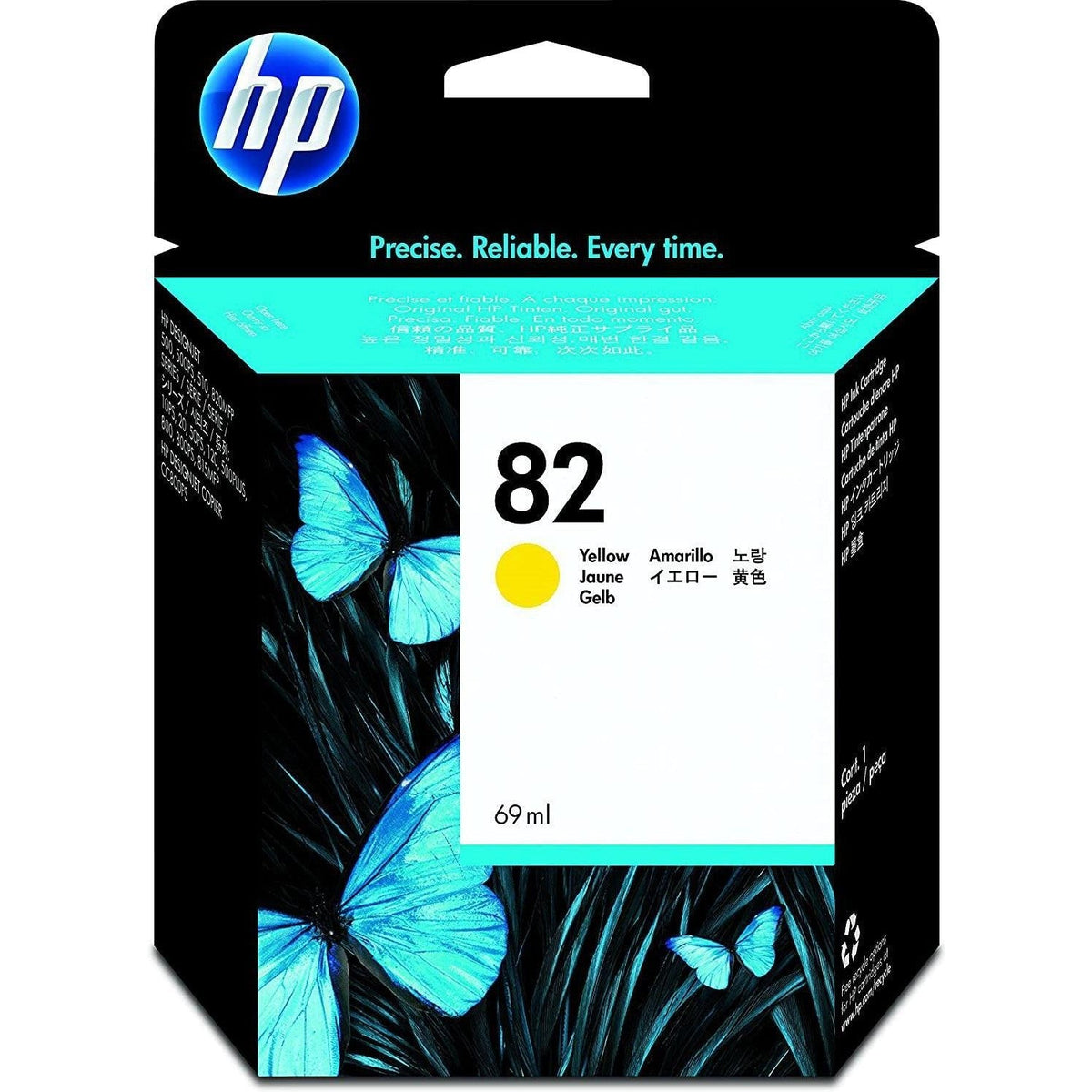 Hp 82 Yellow 69 Ml Genuine Ink Cartridge C4913A HP