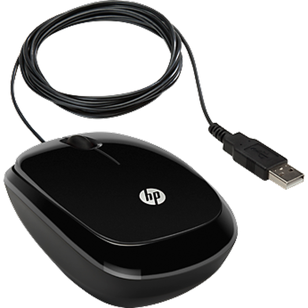 Hp X1200 Sparkling Black Wired Mouse HP
