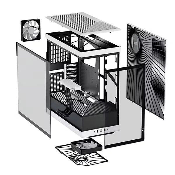 Hyte Y40 Mid Tower Case - Black and White ColorWaves