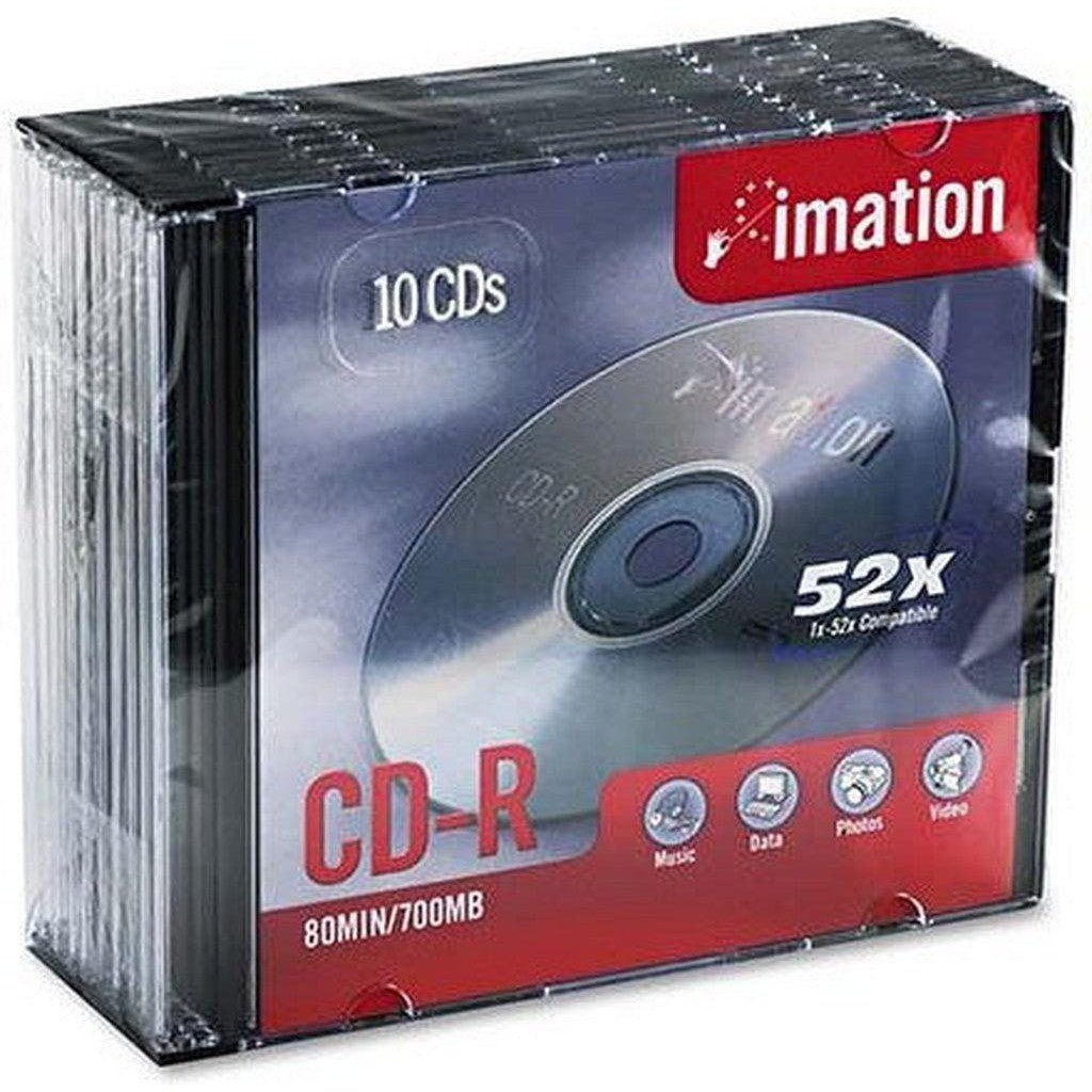 Imation Cdr 700 Mb 10Pc Pack Jewel Case ColorWaves
