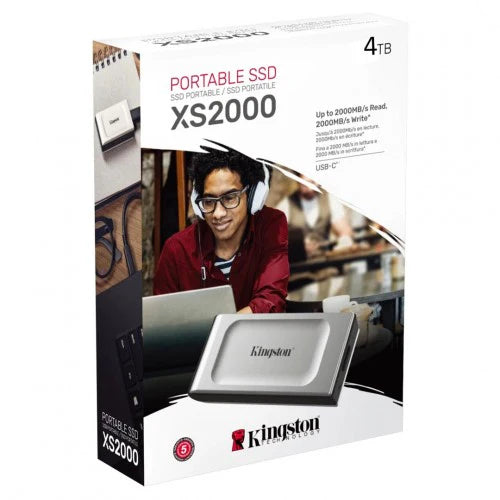 Kingston XS2000 4TB SSD Pocket-Sized USB 3.2 Gen 2 External Solid State Drive Up to 2000MB/s SXS2000/4000G Kingston