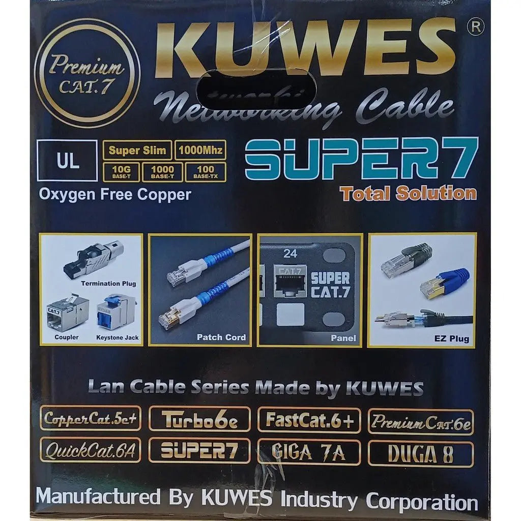 KUWES CAT7 SLIM PURPLE SFTP NETWORK CABLE 305MTR ROLL Kuwes