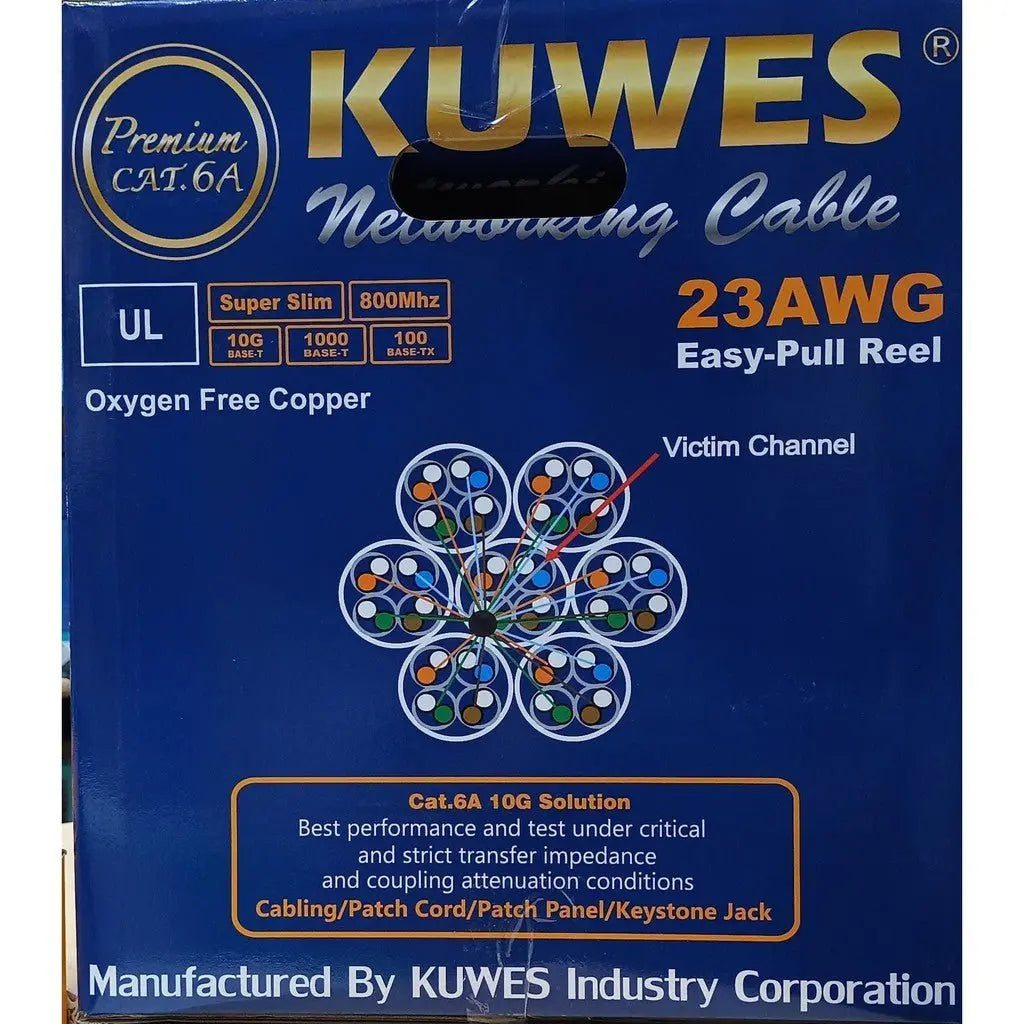 KUWES SLIM CAT6A UTP PURE PURPLE COPPER 305MTR Kuwes