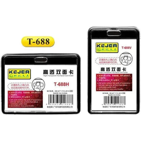 Kejea T-688 High Transparent Two-Faced Card Holder Horizontal 85x54mm ColorWaves