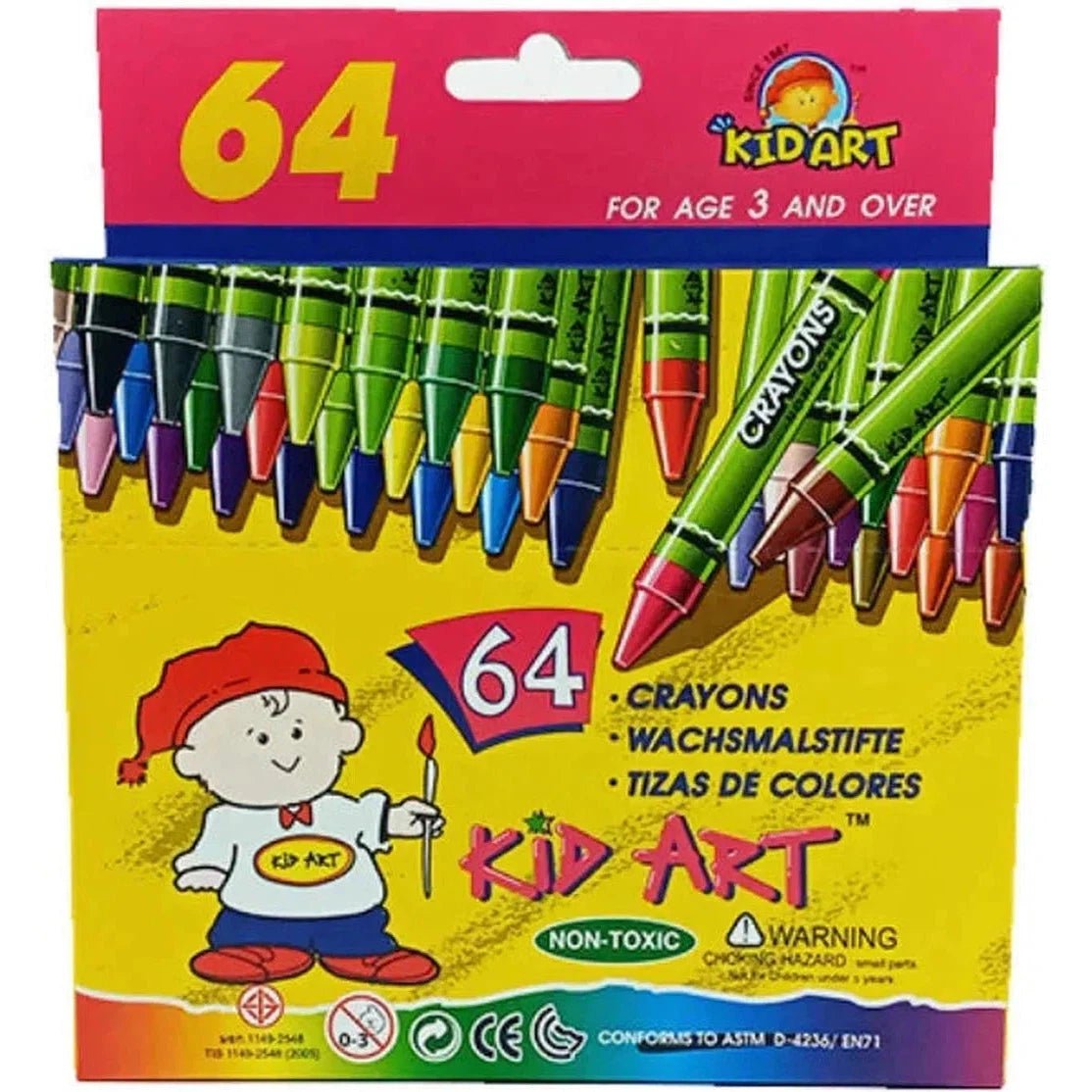 Kid Art Crayons Set Of 64 ColorWaves