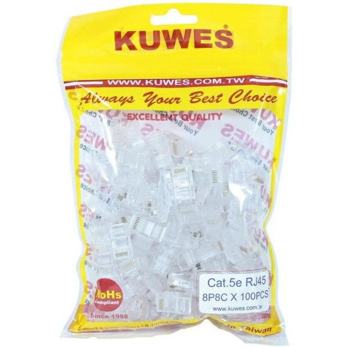 Kuwes Cat5 Rj45 Connectors Pack Of 25Pc Kuwes
