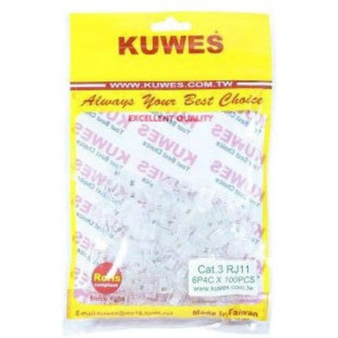 Kuwes Rj11 Connector 6P4C 100 Pcs Pack Kuwes