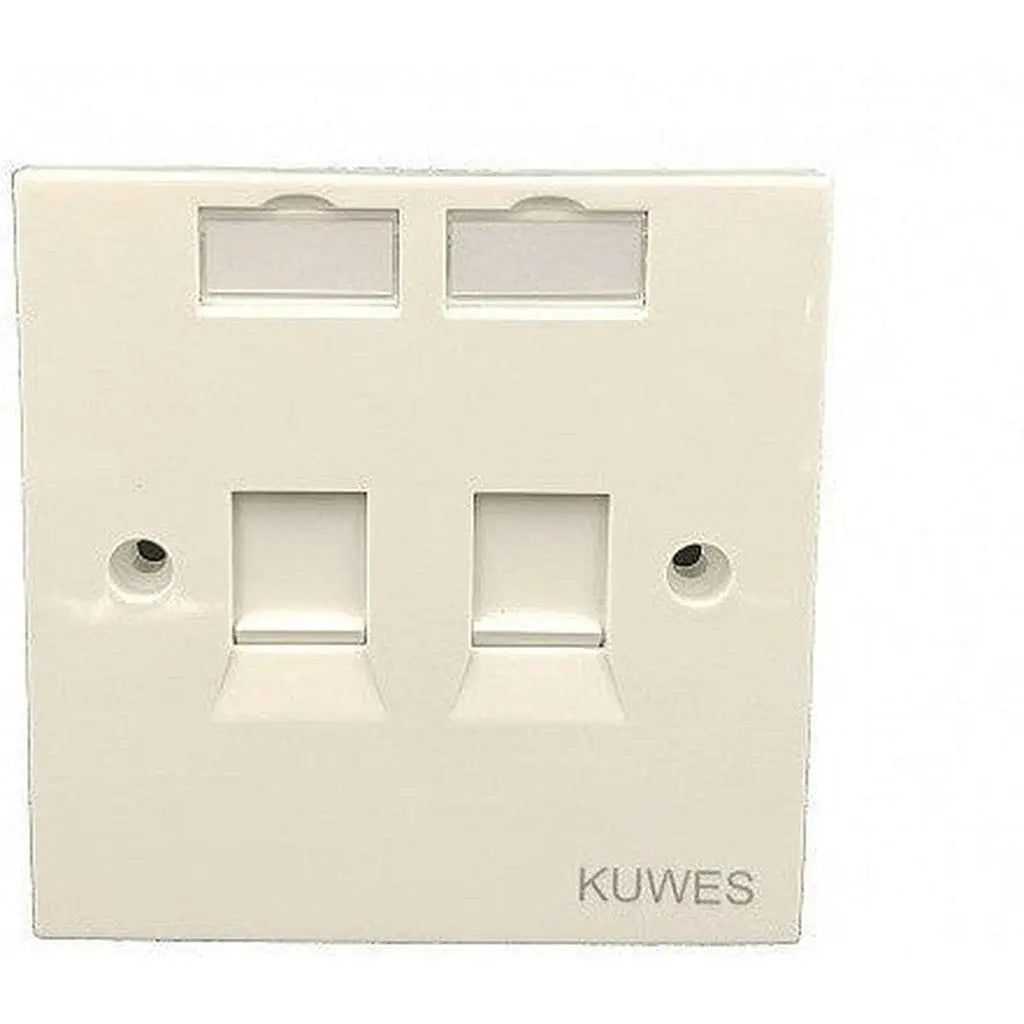 Kuwes Uk Double Outlet Faceplate 86X86Mm Kuwes