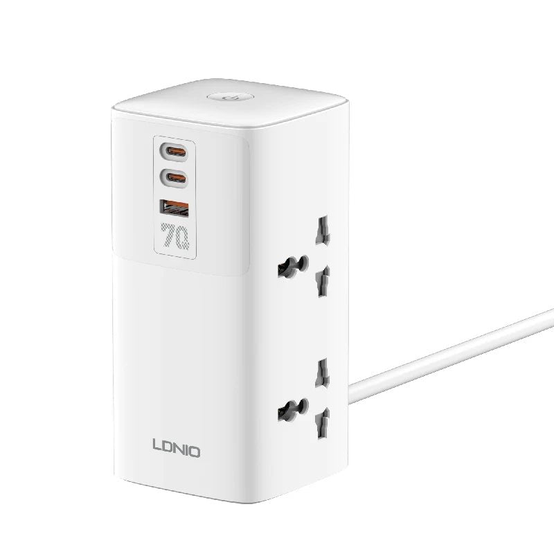 LDNIO SC4383 Multifunctional Universal Desktop Power Adapter - 70W / White Ldnio