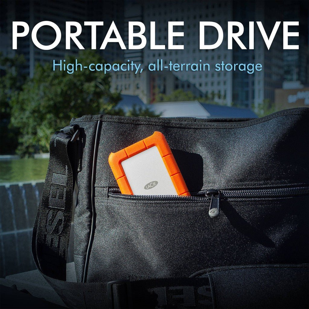 LaCie 4TB External Rugged USB-C Portable Hard Drive Up to 130 MB/s Includes 2-Years Data Recovery Services For PC & Mac ColorWaves