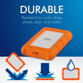 LaCie 4TB External Rugged USB-C Portable Hard Drive Up to 130 MB/s Includes 2-Years Data Recovery Services For PC & Mac ColorWaves