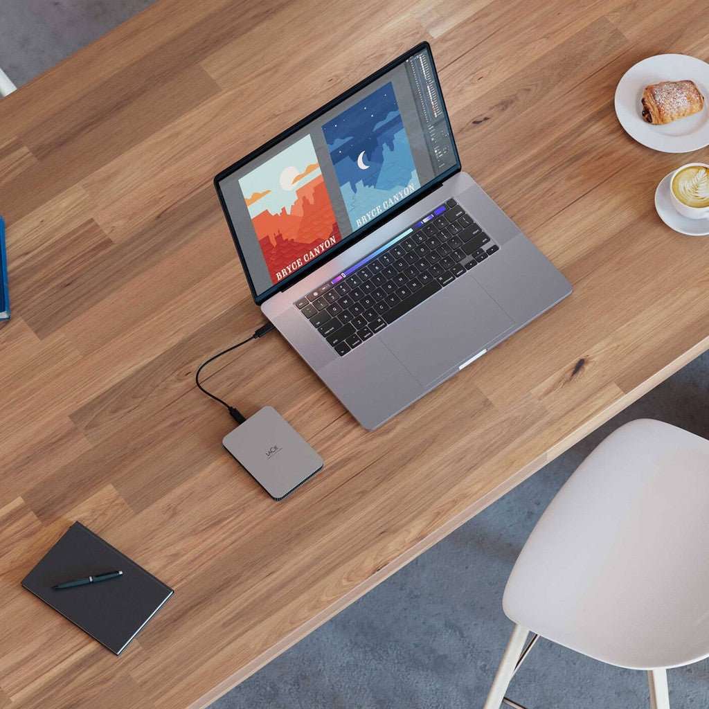 LaCie Mobile Drive 1TB External Portable Hard Drive USB-C Up to 130 MB/s ColorWaves
