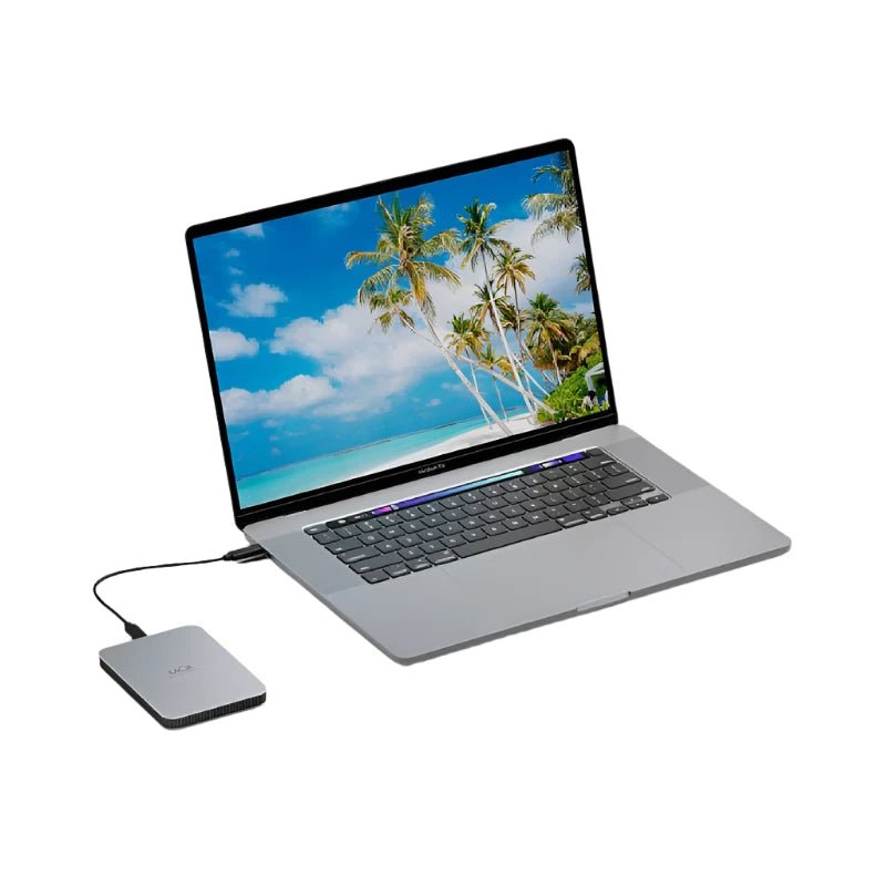 LaCie Portable Mobile Drive - 4TB / USB 3.2 Gen 1 / Type-C / Titanium Silver / External Hard Drive ColorWaves