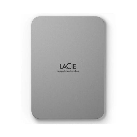 LaCie Portable Mobile Drive - 5TB / USB 3.2 Gen 1 / Type-C / Titanium Silver / External Hard Drive ColorWaves